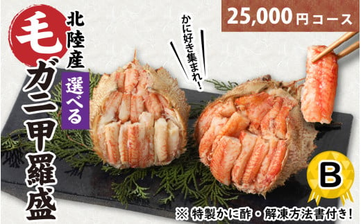 【訳あり】蟹好き集まれ！選べる北陸産 毛ガニ 甲羅盛セット【25,000円コース】 [B-096008_02] 1258628 - 福井県福井市