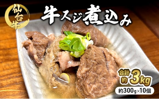 仙台牛 牛スジ煮込み 300g 10個セット 冷凍発送　牛肉 [№5704-0859] 1538642 - 宮城県岩沼市