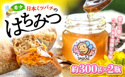 国産 蜂蜜 【希少な日本ミツバチ】 国産 蜂蜜 約600g（約300g×2瓶） ～西海からの贈り物～＜おばま養蜂農園＞ [CFY002]  長崎 西海 蜂蜜 はちみつ ハチミツ 蜂蜜 はちみつ ハチミツ 国産蜂蜜  1537742 - 長崎県西海市