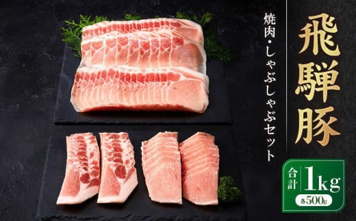 [年内配送が選べる]飛騨豚 焼肉・しゃぶしゃぶセット 合計1kg | ロース 発送時期が選べる BBQ 鍋 豚肉料理 高山米穀協業組合 FA010VP