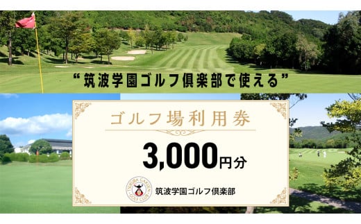 筑波学園ゴルフ俱楽部で使える ゴルフ場利用券 【3,000円分】ゴルフ 利用券 関東