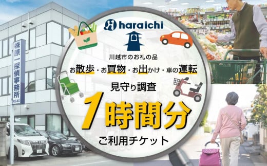 ご家族の散歩・買物・運転の見守り調査チケット（１時間分）