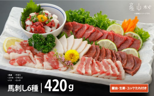 桜屋　馬刺しスライスセット6種　600ｇ　【特上トロ・トロ・霜降り・特選赤身・特上赤身・上赤身　各100ｇ】