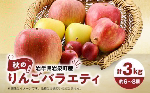 岩手県岩泉町産りんご(3キロ:約6～8個)秋のりんごバラエティ【1443534】 1057590 - 岩手県岩泉町