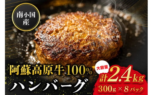  南小国産 阿蘇高原牛 牛100% ハンバーグ 2.4kg 贅沢 牛 牛肉 国産牛 ハンバーグ ハンバーグステーキ 150g 16個 小分け 熊本県産 国産 贈答用 ギフト 熊本 阿蘇 南小国町 送料無料