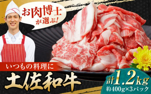 高知県産 土佐和牛 切り落とし 炒め物 すき焼き用 約400g×3 総計1.2kg 牛肉 切落しすきやき 国産 【(有)山重食肉】 [ATAP037] 878491 - 高知県高知市