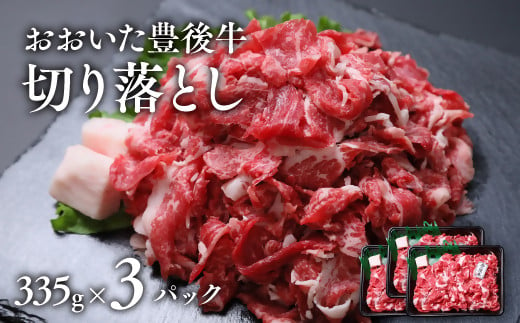 【335g×3パック】 おおいた豊後牛 切り落とし 計1,005g 黒毛和牛 部位 おまかせ 大分県産