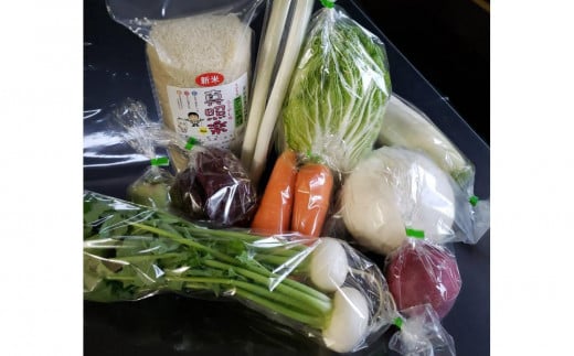 みどりふぁーむの天然海藻肥料栽培コシヒカリ3kg＆農家直送野菜セット 586294 - 富山県南砺市