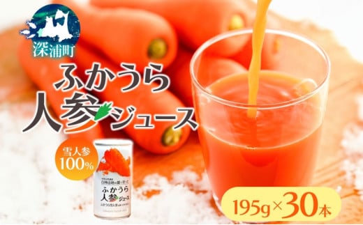 ふかうら 人参 ジュース 195g 30本 雪人参 にんじん ニンジン 飲み物 飲料 ドリンク 野菜ジュース 贈り物 ギフト 缶ジュース 野菜 果汁 やさい やさいジュース お取り寄せ 送料無料 常温 つがるにしきた農業協同組合 青森県 深浦町 262349 - 青森県深浦町