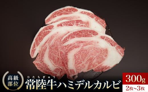 [常陸牛]ハミデルカルビ300g(2〜3枚)[カルビ かるび カブリ 部位 ゲタ 中落カルビ リブ芯 リブ巻き 希少部位 高級部位 リブロース 牛肉 牛 大きい とろける 甘み はみでる 食卓 バーベキュー BBQ パーティー]