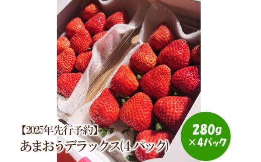 【2025年先行予約】あまおうデラックス(4パック)【044-0012】 965437 - 福岡県中間市