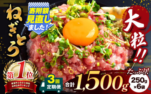 【 定期便 ・ 3ヶ月 】 清幸丸水産 大人気！ ねぎとろ 1500g | ネギトロ とろ 鮪 海鮮 魚介 魚 人気 小分け 人気 定番 ご飯 オススメ 千葉県 君津市 きみつ 566714 - 千葉県君津市