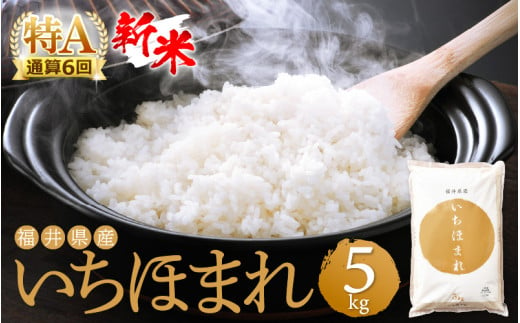 【新米】特A通算6回！お米 いちほまれ 5kg 令和6年 福井県産【米 コメ kome 5キロ 精米 白米】 [e27-a033] 274605 - 福井県越前町