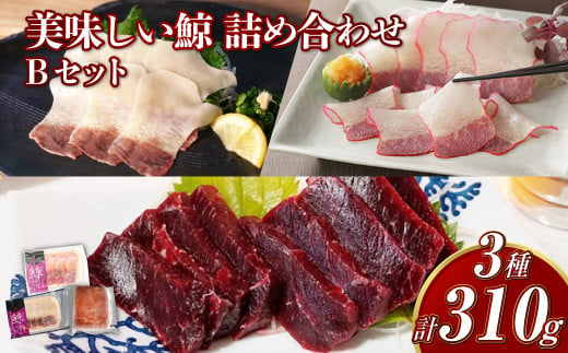 美味しい鯨 3種 詰め合わせ Bセット ( 背肉230g以上 ベーコンスライス40g すえひろスライス40g ) ／ 鯨 くじら クジラ 鯨刺身 鯨肉 鯨文化 くじら文化 ミンク鯨 ニタリ鯨 長崎県 長崎市 1482431 - 長崎県長崎市