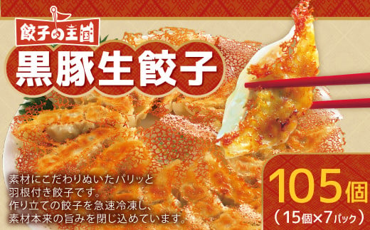 餃子の王国 黒豚 生餃子 105個 255g（15個）×7パック 餃子 799997 - 熊本県熊本市