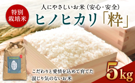 [令和6年度 特別栽培米「粋」ヒノヒカリ5kg ] ※入金確認後、翌月末迄に順次出荷します。 お米 米 白米 精米 宮崎県 高鍋町