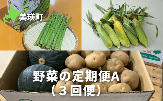 ≪令和７年産予約受付！≫サスケの家　野菜の定期便A（３回便）[043-06] 1124002 - 北海道美瑛町