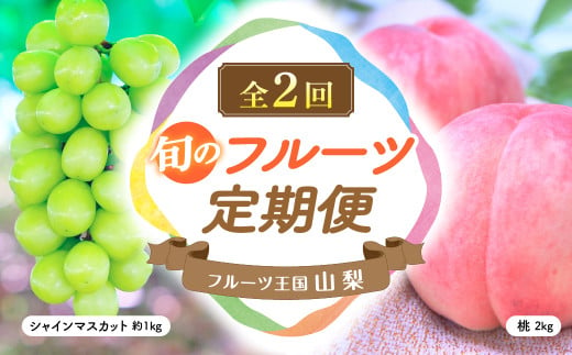 [2025年分発送]旬のフルーツ定期便(2種)定期便 定期 フルーツ定期便 くだもの定期便 先行予約 先行 予約 山梨県産 産地直送 フルーツ 果物 くだもの ぶどう ブドウ 葡萄 シャイン シャインマスカット 桃 モモ 新鮮 人気 おすすめ 国産 山梨 甲斐市 贈答 ギフト お取り寄せ 朝どれ