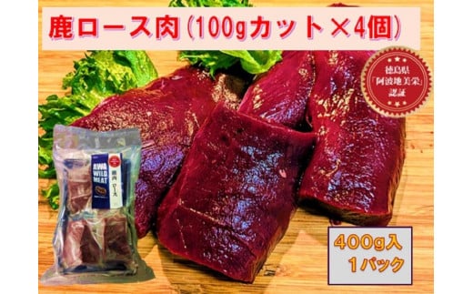 AWA WILD MEAT　鹿ロース肉  100gカット×4個