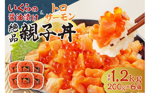 北海道産いくら醤油漬け（鮭卵）とトロサーモンの絶品！親子丼セット1.2kg（200ｇ×６個） 679759 - 北海道札幌市