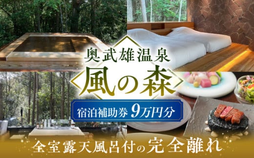 奥武雄温泉 風の森　宿泊補助券 9万円分 /奥武雄温泉 風の森 [UEC005]