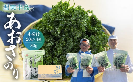 あおさ 80g (20g×4 小分け チャック袋) 愛知県 三河湾産 「はじめまして あおさのり です。」あおさ海苔 海苔 味噌汁 海藻類 アオサ 送料無料 国産  1543898 - 愛知県田原市