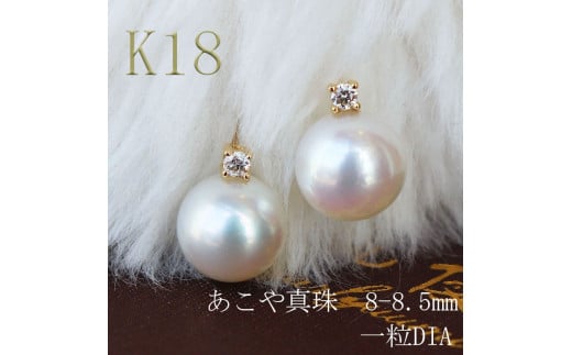 【大珠】アコヤ真珠 8mm ピアス アクセサリー K18YG ジュエリー 真珠 ダイヤモンド ダイヤ 三重 伊勢 志摩 パール 本真珠 ギフト プレゼント 普段使い 人気 冠婚葬祭 結婚式 誕生日 記念日 慶事 / 志摩産 アコヤ真珠 【 大珠 8ミリ 高品質】 ピアス  (  K18 YG )  741226 - 三重県志摩市