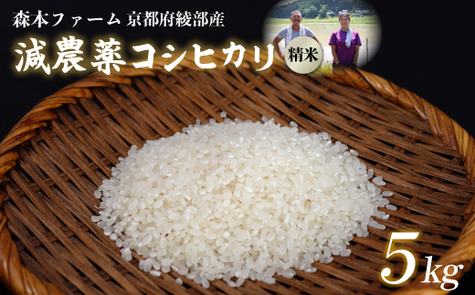 【令和6年産】令和6年産 減農薬コシヒカリ 精米 5kg  【 米 コシヒカリ こしひかり 5キロ 5kg 精米 白米 こめ コメ お米 おこめ 農家直送 減農薬 低農薬 綾部 京都 森本ファーム 】 1201445 - 京都府綾部市