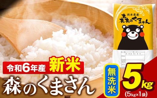 令和6年産 無洗米  森のくまさん 5kg × 1袋  熊本県産 単一原料米 森くま《11月-12月より出荷予定》 送料無料 1545302 - 熊本県玉東町