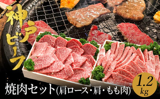 焼肉セット 神戸牛 牛肉 焼肉用 1.2kg【肩ロース 600g+肩・モモ 600g】焼き肉 セット 食べ比べ 牛 肉 霜降り 但馬牛 黒毛和牛 和牛 国産牛 焼肉 やきにく アウトドア キャンプ BBQ 太田牧場 太田牛 神戸ビーフ【但馬牛太田家】 918371 - 兵庫県豊岡市