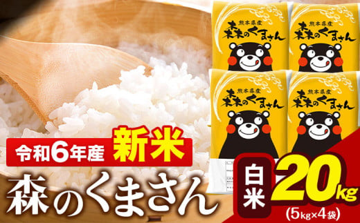 令和6年産 新米  森のくまさん 20kg 5kg × 4袋  白米 熊本県産 単一原料米 森くま《11月-12月より出荷予定》 送料無料 1545277 - 熊本県玉東町