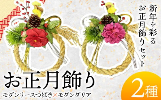 【先行予約】しめ飾り モダンリースつばき×モダンダリア 有限会社なかむら農園《12月中旬-下旬頃出荷》大阪府 羽曳野市 送料無料 正月飾り リース しめ縄 オシャレ モダン 1544043 - 大阪府羽曳野市