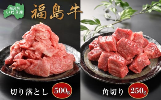 福島牛切り落とし500g・角切り250g 850344 - 福島県いわき市