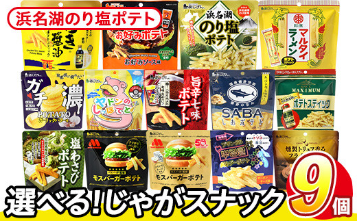 ＜訳あり 14種から1種選べる！＞ 訳アリ じゃがスナック 浜名湖のり塩ポテト (9袋×50g) 簡易梱包 お菓子 おかし スナック おつまみ のり塩 のり 浜名湖 うまみ塩 送料無料 常温保存 【man218-M】【味源】 1588018 - 香川県まんのう町