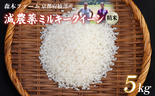 【令和6年産】新米 減農薬ミルキークイーン 精米 5kg【 米 ミルキークイーン 5キロ 精米 白米 こめ コメ お米 おこめ 減農薬 低農薬 農家直送 綾部 京都 森本ファーム 】 1201480 - 京都府綾部市