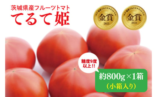 【先行予約・数量限定】てるて姫 小箱 約800g×1箱【とまと フルーツトマト ブランドトマト 糖度9度以上 野菜 フレッシュ リコピン ビタミンE 野菜ソムリエ 水戸市 水戸 茨城県】（LJ-1） 1547273 - 茨城県水戸市