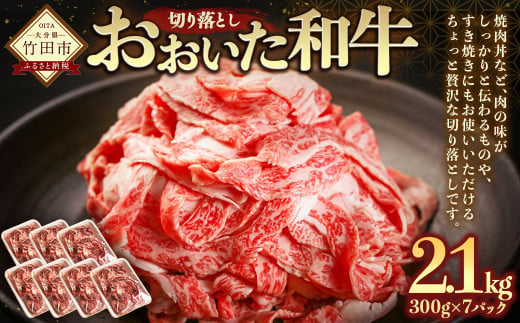 おおいた和牛切り落とし 2.1kg 黒毛和牛 もも バラ 肩ロース 赤身 285117 - 大分県竹田市