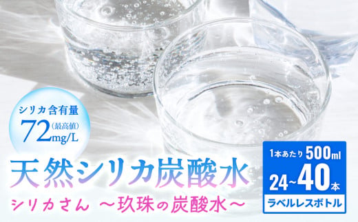 天然シリカ炭酸水 500ml × 24本 - 40本 [シリカさん〜玖珠の炭酸水〜] 炭酸水 シリカ 水 シリカ天然水 常温保存 長期保存 天然 国産 玖珠町 ふるさと納税 8000円 10000円 1万円 大分県