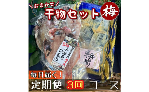 【毎月定期便3回】厳選！小田原の旬の干物セット 梅【 まぐろや 神奈川県小田原市 】 1720650 - 神奈川県小田原市