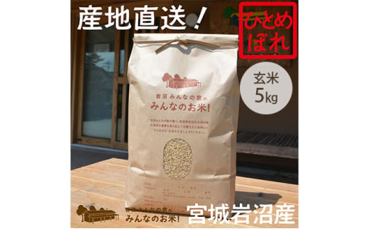 岩沼みんなの家の「みんなのお米！」ひとめぼれ玄米5kg　 [№5704-0626] 1274063 - 宮城県岩沼市