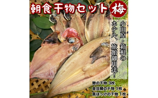 小田原、箱根の旅館、ホテル御用達！朝食干物セット 梅【 まぐろや 神奈川県小田原市 】 1699417 - 神奈川県小田原市