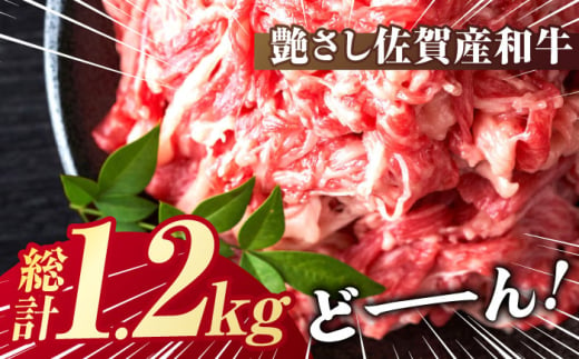 佐賀県吉野ヶ里町のふるさと納税 【年内配送 12月5日まで受付】【選べる発送月】【不揃い訳あり・部位おまかせ】佐賀産和牛 切り落とし 肩orバラ 計1.2kg（600g×2） 吉野ヶ里町 [FDB001]