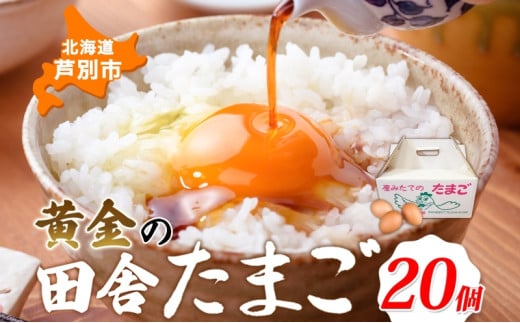 黄金の田舎たまご 20個入り 10個×2 ブランド卵 化粧箱 卵 たまご 高級卵 末永農場 北海道 芦別市 濃厚 ブランド 栄養 オムライス 卵かけごはん 生卵 生たまご 鶏卵 鶏 にわとり 黄金 [№5342-0321]