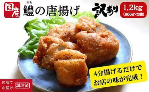 訳あり 鱧 唐揚げ 1.2kg 600g × 2袋 冷凍 から揚げ 規格外 ハモ 魚介 鮮魚 魚介類 ※北海道・東北・沖縄・離島への配送不可 【小松島市共通返礼品】 1655557 - 徳島県阿波市