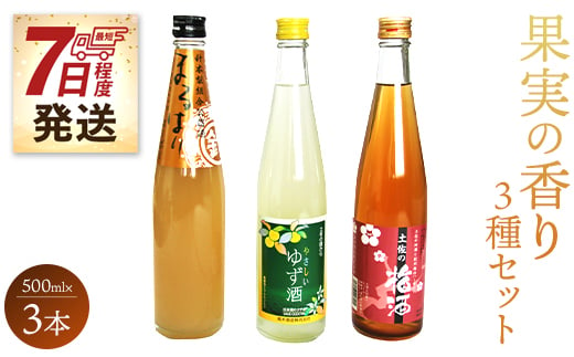 【7日程度で発送】高知特産 果実の香り酒500ml×3種セット gs-0051