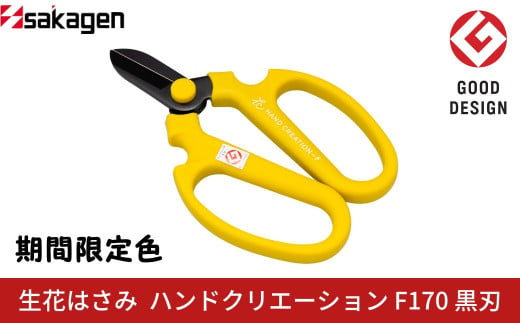 期間限定 生花はさみ ハンドクリエーションF170 黒刃 ティーオリーブ 期間限定色 冬季限定 花ハサミ 園芸ハサミ 生花用 園芸用品 ガーデニング用品 [坂源] 【011S280】