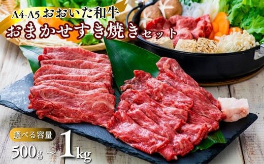 [選べる容量] おおいた和牛 A4 A5 牛肉 すき焼き 最大1kg 単量500g おまかせ部位 モモ 肩 ウデ 大分県ブランド牛