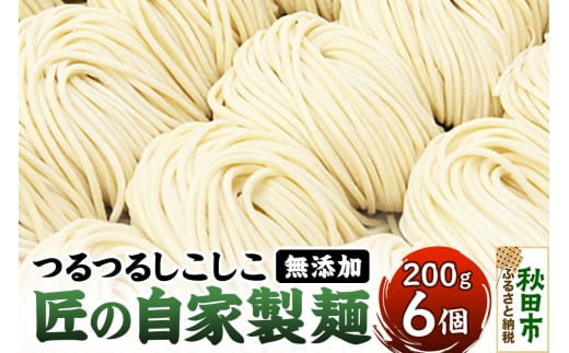 竹本商店 無添加で安心 つけ麺の麺 つるつるしこしこ「匠の自家製麺」 200g×6玉