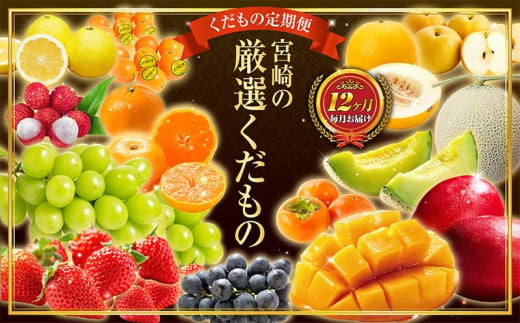 青果店チョイス！くだもの定期便Vol.4（全12回）国産 フルーツ 果物 1年間 毎月お届け 産地直送【F147】