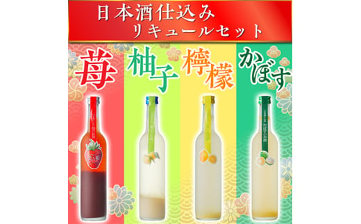 日本酒仕込みリキュールセットB　500ml×4種 (苺・柚子・レモン・かぼす)【1535619】 1440923 - 岐阜県羽島市